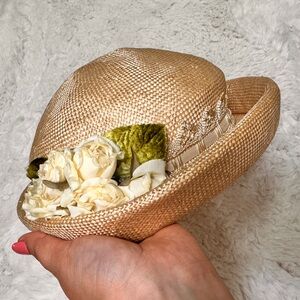 Source Unknown Beige Floral Women's Hat , Great for kids photoshoot